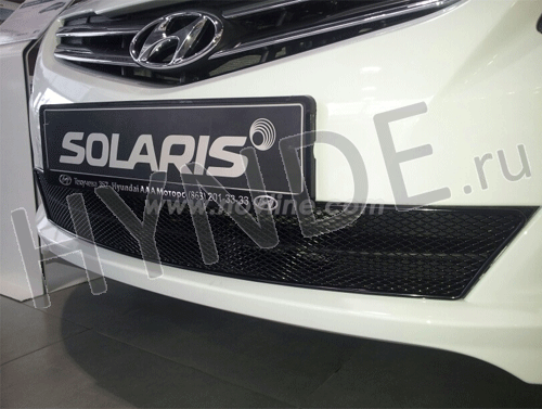 Сетка на бампер внешняя для Solaris I седан, Solaris I хэтчбек