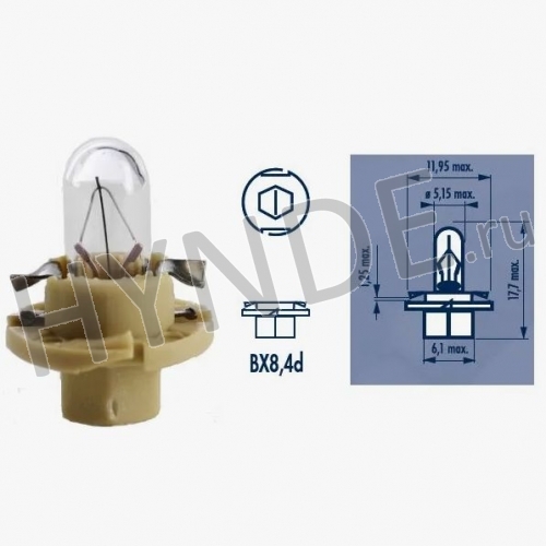 Лампа приборной панели W1.2W 12V для Accent, Getz